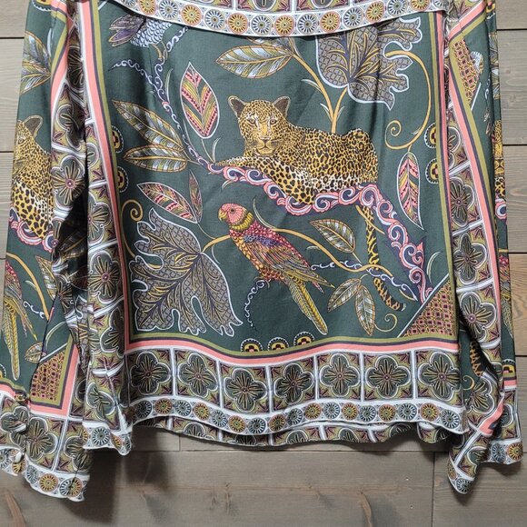 J.Crew Womens Top Size small Beautiful Leopard Jungle Bird - Picture 4 of 7